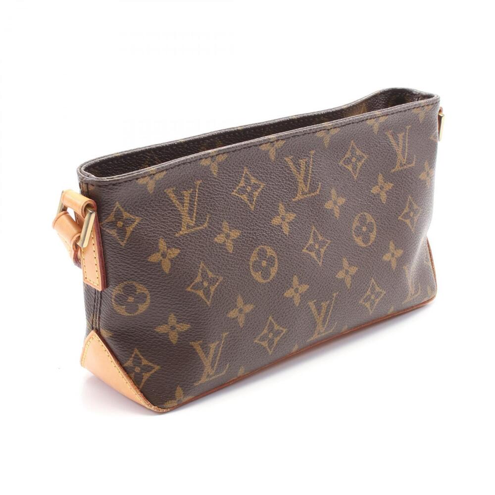 Louis Vuitton Brown Canvas Shoulder Monogram Trotteur Leather Bag